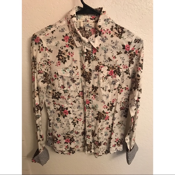 Floral Button-Up Long-Sleeve - Picture 1 of 4